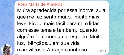 Mensagem de Rosa Maria de Almeida