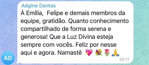 Mensagem de Adgine Dantas